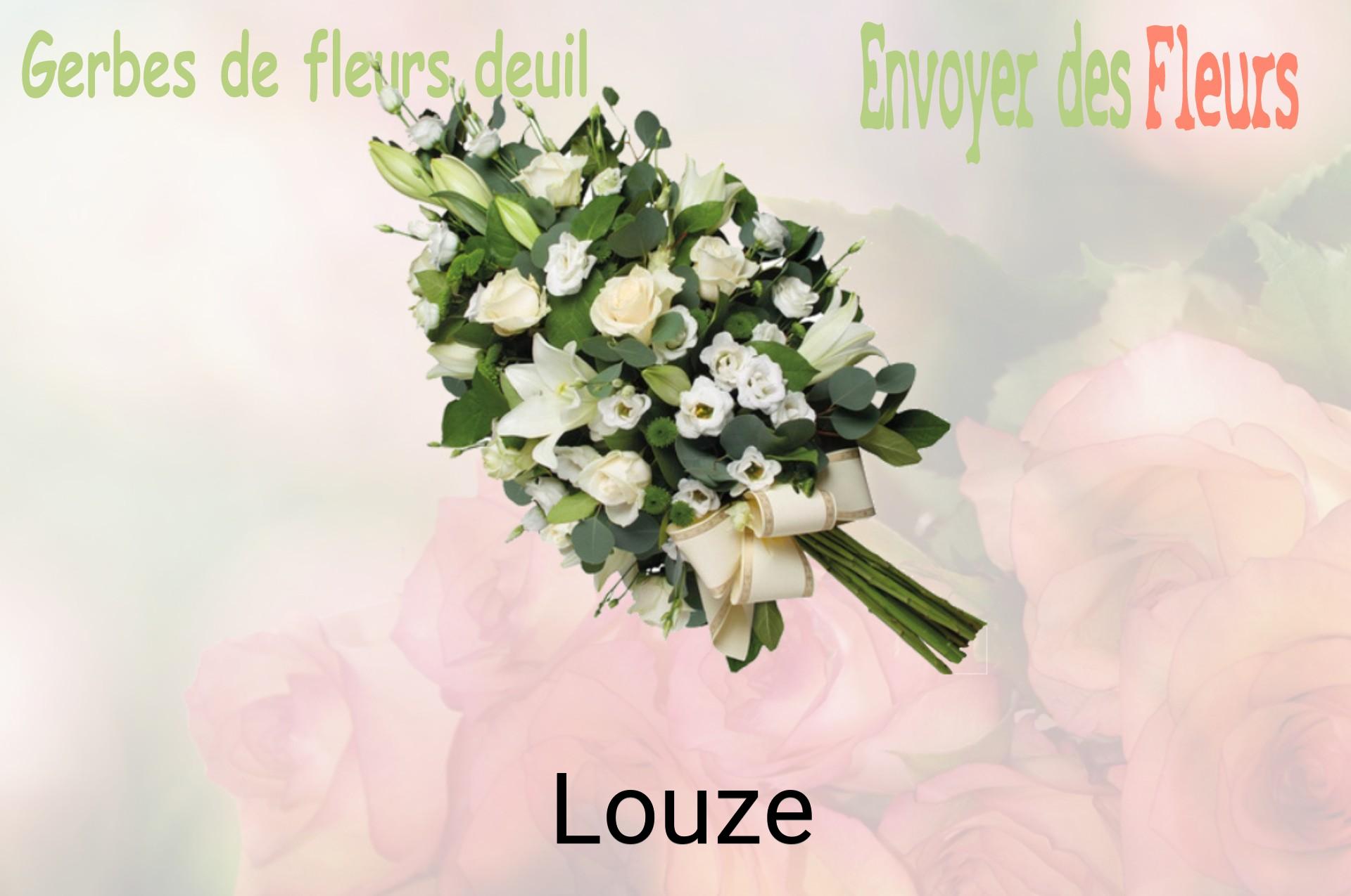 Gerbe de fleurs de deuil livrée à Louze